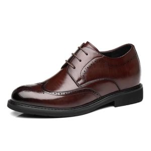 GjQibFL Zapatos de Vestir con Alzas Invisibles de 3,14″ para Hombre, Zapatos Oxford de Moda Que Aumentan la Altura para Negocios, Bodas, oficinas
