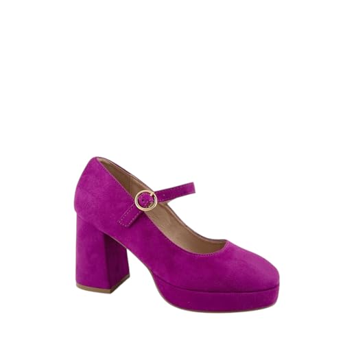 MODELISA - Zapato de Tacón Ancho Mary Jane de Plataforma Boda Noche Evento para Mujer (Buganvilla, Sistema Tallas Calzado EU, Adulto, Mujer, Números, Mediano, 40)