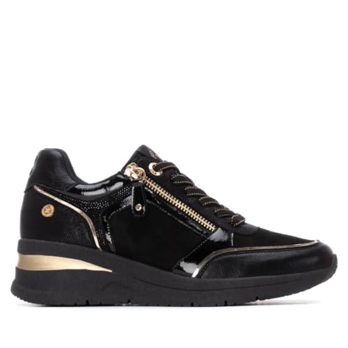 XTI - Zapatilla Mujer Negro - Calzado Cómodo y Versátil - Moda Casual - Modelo 14422301 (Talla 39)