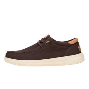 HEYDUDE – Paul Canvas, Zapatillas sin Cordones para Hombre, Mole Brown/Wood Ash, 42