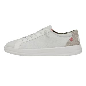 HEYDUDE Karina – Zapatos para Mujer – Zapatillas con Sistema de Cordones Fácil, Coconut White, 41
