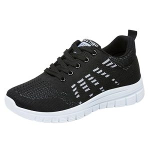 Genérico Zapatillas Mujer Deporte Zapatillas Casual de Running Mujer con Y Malla Cómoda Deportivas de Zapatos Ortopedicos (Black,38)