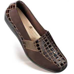 GALERIA DEL COLECCIONISTA Zapatos Alto Confort señora Horma Extra-Ancha Especial. Fáciles de Poner: Ajustables. Plantilla Piel, Suela Antideslizante, cómodo Tacón de Cuña: Flexibles y Elegantes