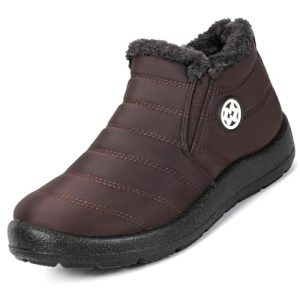 Gaatpot Botas Mujer Zapatos de Invierno Botines Calientes Forradas Botas de Nieve Impermeables,Marrón oscuro,EU39