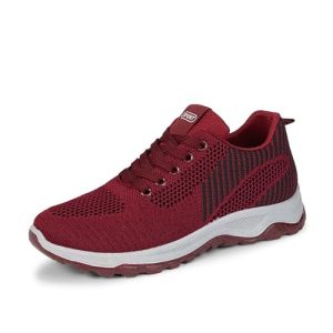 Genérico Zapatillas Mujer Deportivas Zapatillas Casual Zapatos de Mujer Zapatos Casuales de Verano Hueco Transpirable Tacón Casuales Deportivas Running Casual Sneakers (Red,38)