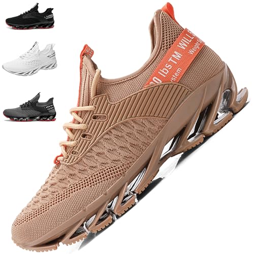 Hombre Mujer Zapatillas de Deportivas Ligero Transpirables Running Gimnasio Fitness Atlético Casual Sneakers Multicolor18 Golden 44