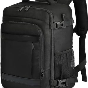KLOSTAIN Mochila Viaje Cabina Avion 40x20x25 para Ryanair 20L Mochila Cabina Equipaje de Mano Bolso Mochilas Hombre para Portatil Negro