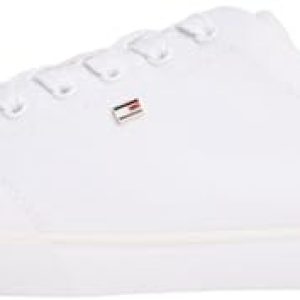 Tommy Hilfiger TH Low Profile Vulc Canvas Fw0fw09102, Parte Superior Baja Mujer, White , 41 EU al mejor precio