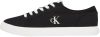 Calvin Klein Sneaker con Suela Vulcanizada Hombre Canvas Low Top, Negro , 42