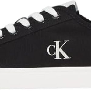 Calvin Klein Sneaker con Suela Vulcanizada Hombre Canvas Low Top, Negro , 42