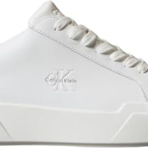 ¡GRAN PRECIO! Calvin Klein Sneaker con Suela Cupsole Hombre Chunky Laceup de Piel, Blanco , 39 con descuento