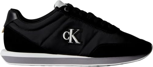 DESCUENTO: Calvin Klein Runner Sneaker Hombre Retro Mix con Logotipo, Negro , 42 rebajado hoy