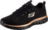 TOP VENTAS: Skechers Graceful Get Connected Regular, Zapatillas Mujer, Black Mesh Rose Gold Trim, 38.5 EU