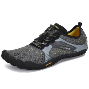 TOP VENTAS: SAGUARO Hombre Barefoot Zapatillas Minimalistas Mujer Antideslizante Zapatos Barefoot para Zero Drop Soles Negro Ahumado,Gr.43 en promoción