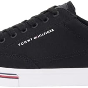 OPORTUNIDAD: Tommy Hilfiger Sneaker con Suela Vulcanizada Hombre Long Lace Canvas Low Top, Negro , 44 al mejor precio