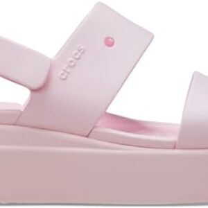 PROMOCIÓN: Crocs Brooklyn 4U Sandalia, Rosa Leche, Mujer, EU 34-35 | Construcción Croslite ligera; comodidad todo el día; fácil de llevar; resistente al agua; estilo Crocs icónico con oferta