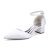 TNMIUH Zapatos de Boda cómodos de tacón bajo para Mujer con tacón de Bloque Punta Cerrada y Tira al Tobillo de satén para Novia Zapatos de Vestir de tacón bajo,Blanca,37 EU