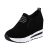 UnoSheng Zapatos elegantes para mujer con tacón Sportflock Slip-on casuales Mujeres Cuñas Plataforma de moda para mujer Zapatillas de deporte mujer 39-42 Negro, Negro , 37 EU