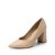 DREAM PAIRS Zapatos de tacón Alto Grueso Cerrados para Mujer, Elegantes y cómodos, Ideales para Bodas y Fiestas, con Punta Afilada y diseño fácil de Poner.,Size 38,Desnudo/PU,SDPU2229W