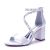 Sandalias Novia Diamantes Imitación Mujer Tacones Gruesos 8 Cm Tiras Tobillo Boda Fiesta Graduación Elegantes con Cremallera Trasera,Blanca,40 EU