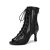 RUYBOZRY Botas de Baile Tobillo para Mujer Botas de Baile Latino con Cordones Salsa Zapatos de Baile de Salón,QJW-7235-Negro-8.5-5059,EU37