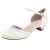 Duosheng & Elegant Ronda Hebilla de Tacón Alto Bombea los Zapatos de Danza de Lace Zapatos de Boda Mujeres Ivory EU 38