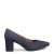 miMaO Zapatos de Mujer cómodos tacón Medio Ante Azul Marino, EU 38