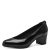 Tamaris Zapatos de Salón de Piel para Mujer, Tacón de Embudo, Cómodos, Negro Charol, 37 EU