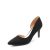 DREAM PAIRS Zapatos de Tacón Fina Clásicos Mujer de Zapatos de Salón PU con Adorno de Flores para Boda Fiesta,Size 43,Ante Negro,SDPU2416W