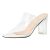 COOLCEPT Mujer Transparente Mulas Sandalias Sin Cordones Punta abierta Mulas Tacón ancho Sandalias White Talla 47 Asian