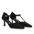 96105 Zapato de Tacon Medio con Tira en T para Mujer. Elegante, Comodo y versatil. con un Diseno Tipo Salon Ideal para Otono Invierno. Cierre de Hebilla y Tacon Fino. Negro Talla 39