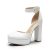 DREAM PAIRS Zapatos de tacón Cerrados para Mujer.,Size 40,Blanco-PU,SDPU2419W