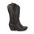 61152-Bota de Tacon Cubano para Mujer, Comodos, con Bordado, y Cierre de Cremallera, Otono Invierno 2021. Talla 38 Negro