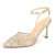PIZZ ANNU Tacones Mujer Zapatos Tacon Vestir Pitillos para Salon de Fiesta Destalonados y Comodos con Tira de Tobillo Ajustable Albaricoque EU 42
