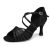 Uonpie Zapatos de Baile de Salón Latino Mujer Negro Salsa y Bachata práctica de Rendimiento Zapatos, 37.5 EU
