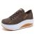 Low Top Mujer Casual Caminar Plataforma Cuña Zapatillas Elegante Ligero Deporte Zapatos Slip on Moda Cómodo Correr Zapatos（Café,37 EU