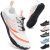 ZDQ Barefoot Shoes Minimalistas Sneakers Hombre Mujer Transpirable Ligeras Flexible Puntera Ancha Zapatos Descalzos Trail Running Deportes Casual Fitness Blanco 42