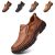 Mocasines de Piel para Hombre, Estilo Casual, Oxford, Costuras a Mano, cómodos,Caminar,Trabajo, Oficina, Zapatos Vestir, Antideslizantes,Verano,Barco, Punta Redonda, Ajuste Ancho Caqui 48 EU