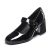DREAM PAIRS Zapatos Mary Jane de Tacón Alto Cómodos Clásicos Mujer Zapatillas con Tacón Ancho Zapatos de Salón PU Trabajo Balila Negro Brillante-US SDPU2232W Talla 40EU/8.5US