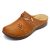gracosy Zuecos para Mujer Cuero Verano Loafer Tacón Bajo Mules Planos Zapatos Zapatillas de Playa Antideslizantes Sandalias Redondo al Aire Libre