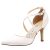Duosheng & Elegant HC1901 Mujer Dedo del pie Puntiagudo Tacón Alto Zapatos de la Corte Correa Cruzada Satín Zapatos de Novia para Fiesta de Bodas Marfil EU 40