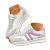 Genérico Mujer Zapatos Deporte Cuero Zapato Casuales Elegantes Color Bloqueado Zapato De Deporte Retro Ligero con Plantilla Zapatos Mujer (White, 42)