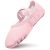 Zapatos de Ballet para Niñas de Cuero Zapatillas de Danza de Ballet de Suela Completa Zapatos Planos de Danza con Forro de Algodón Engrosado Zapatos de Bailarina con Correas Elásticas Cruzadas para