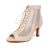 RUYBOZRY Zapatos de Baile Latino Mujer Punta Abierta Botas de Baile de Salsa Rhinestones,YCL551-Beige-6,EU38