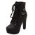 RAZAMAZA Moda Botines de Tacon Alto Botas con Plataforma para Mujer (38 AS, Black)