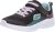 Skechers MICROSPEC, Zapatillas para Niñas, Black Mesh/Aqua & Neon Pink Trim, 27 EU