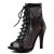 Slenderer Mujer Clasico Gladiador Verano Botiness Breathable Mesh Sandalias Stiletto Tacon Alto Peep Toe Cremallera Cage Zapatos Lace up Black Size 40