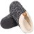 VeraCosy Zapatillas de Estar por Casa Hombre Espuma de Memoria Cómoda Forro de Felpa Interior&Exterior Antideslizantes Pantuflas，Color Negro,Talla 44-45 EU