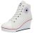 wealsex Mujer Cuñas Zapatos De Lona High-Top Zapatos Casuales Encaje Talla Grande (Blanco,42)